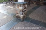 75% ‘Noiyo Pebble’ & 25% ‘Salmon Bay’ Exposed Aggregate Patio with 10”” Wide Bluestone band. ‘ Kennesaw’ Ledge Thin Veneer Walls.