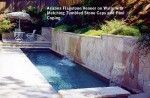 Arizona Flagstone Veneer on Walls with Matching Tumbled Stone Caps and Pool Coping