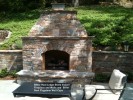 Bitter Root Ledge Stone Veneer Fireplace and Walls and  Bitter Root Flagstone Wall Caps