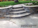 Loon Lake Ledge Thin Venner Walls and Risers with Bluestone Patio Inlay, Step Treads and  Wall Caps. Sand Wash Concrete