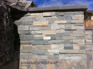 Pre-Cast Cpmcrete with Square Nose Pool Coping and Wall  Caps. MG Home Modern Series - ‘Blue Creek’ Stone Wall  Veneer on Pool.