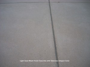 Light Sand Wash Finish Concrete with Unknown Integral Color